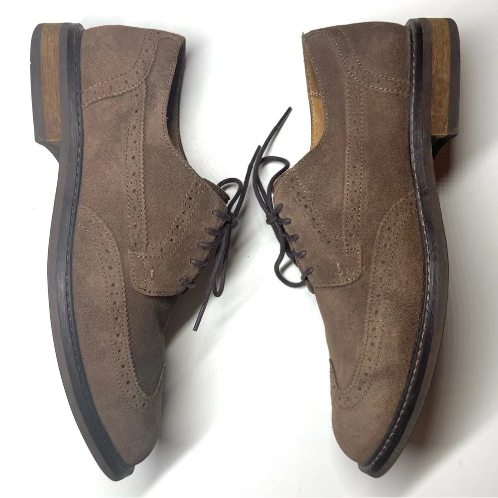 Vionic Men's Bruno Brown Suede Oxford Shoes Size- 10.5